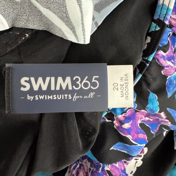 Swim 365 Swimsuits For All One Piece Swim Dress Size 20 Floral Ruffle SW-2063 - Picture 10 of 11